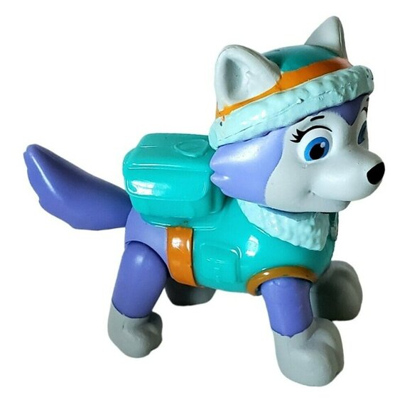 Paw Patrol EVEREST & Snow Plow Snowmobile Rescue Movable Claw Vehicle Dog Figure - Picture 12 of 14